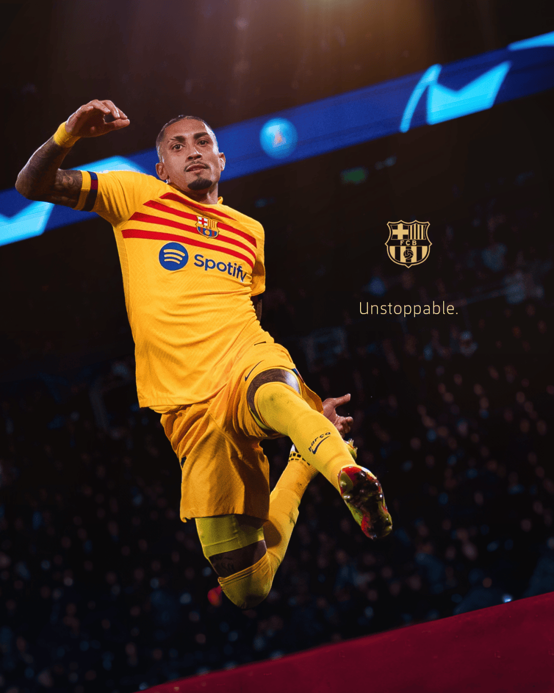 包含巴萨客场大胜，小组头名牢不可破的词条